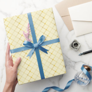 Elegantes gelbes Raster Geschenkpapier
