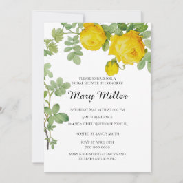 Elegantes Gelbes Rose-Brautparty Einladung