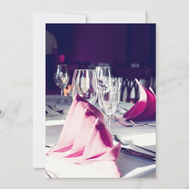 Elegantes gelbes Servietten-Formalbankett-Abendess Einladung (Rückseite)