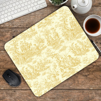 Elegantes gelbes vintage-französisches Toile de Jo Mousepad