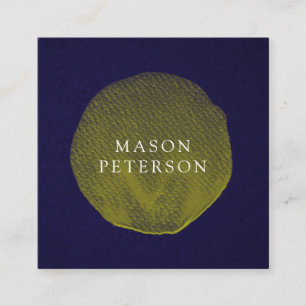 Elegantes gelbes Wasserfarben-Logo Quadratische Visitenkarte