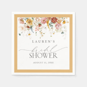 Elegantes Gelbes Wildblume Brautparty Napkins Serviette