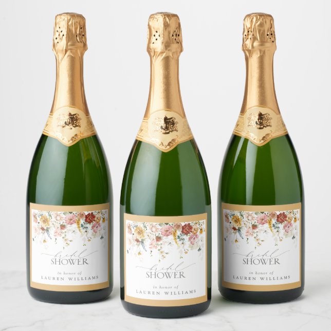 Elegantes Gelbes Wildblume Wasserfarbenes Brautpar (Flaschen)