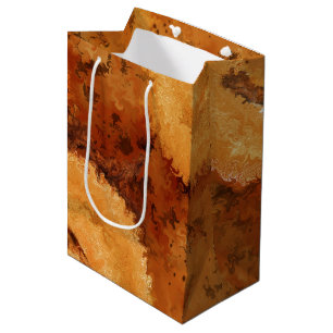 Elegantes gemasertes Holz-Faux Bois  Mittlere Geschenktüte
