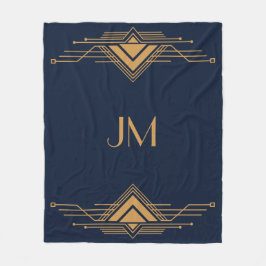 Elegantes geometrisches Art Deco Design Fleecedecke