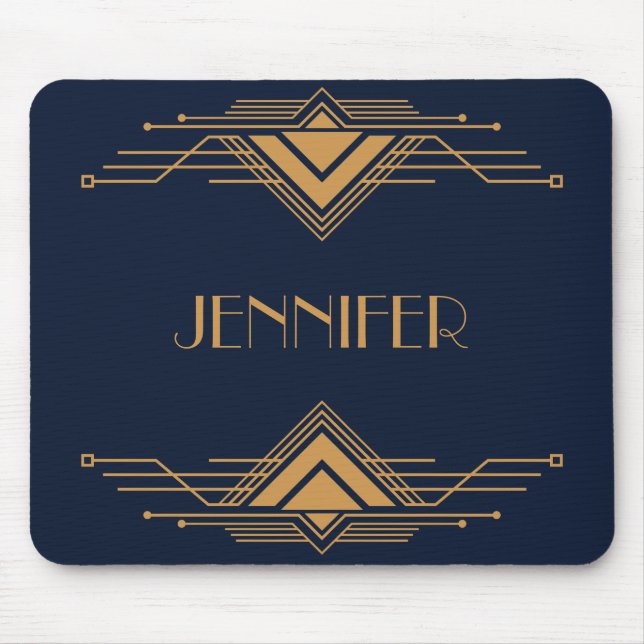 Elegantes geometrisches Art Deco Design Mousepad (Vorne)