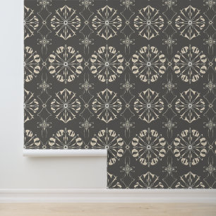 Elegantes geometrisches Design in Beige und Gray F Tapete