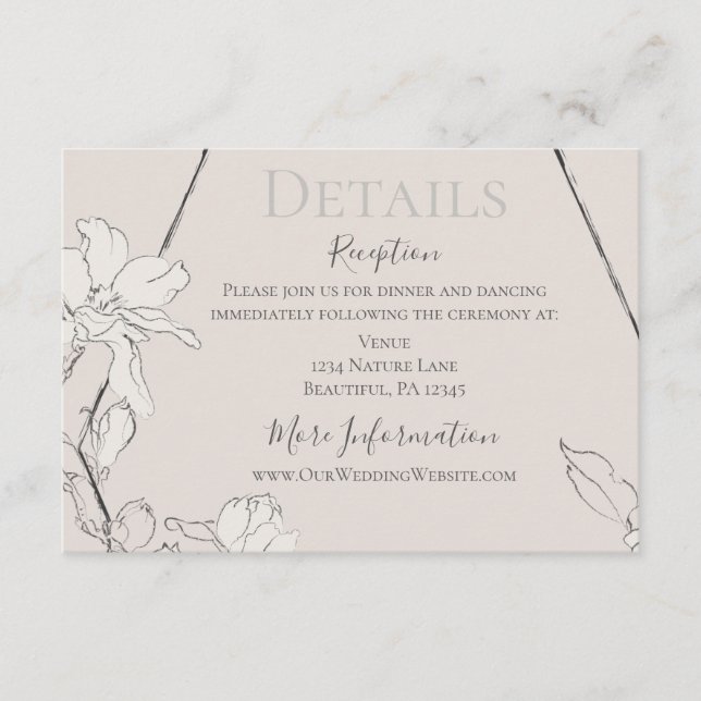 Elegantes geometrisches Dusty Gray Pink Wedding Begleitkarte (Vorderseite)