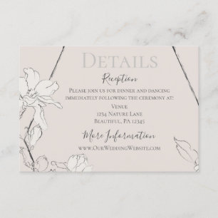 Elegantes geometrisches Dusty Gray Pink Wedding Begleitkarte