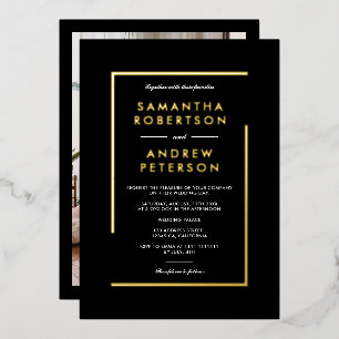 Elegantes geometrisches Foto Folieneinladung