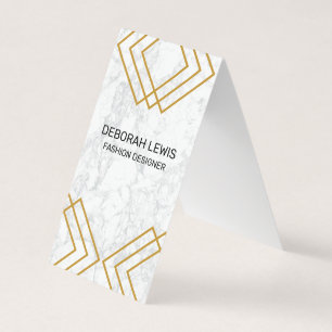 Elegantes geometrisches Gelb mit goldenen Linien   Visitenkarten