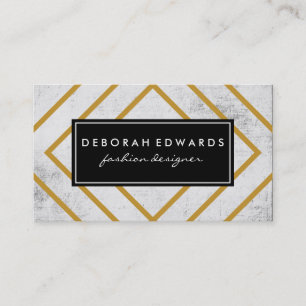 Elegantes geometrisches Gold Lines Grunge Black La Visitenkarte