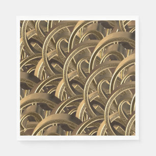 Elegantes geometrisches Gold-Muster Party Napkins Serviette
