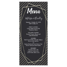 Elegantes geometrisches Hochzeitsmenü für Imitate