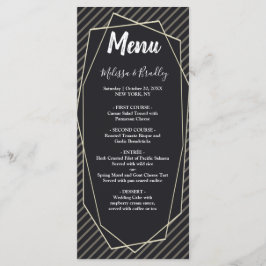 Elegantes geometrisches Hochzeitsmenü für Imitate Programm