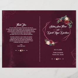 Elegantes geometrisches Hochzeitsprogramm für Burg