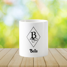 Elegantes geometrisches Initial-Monogramm B Kaffeetasse