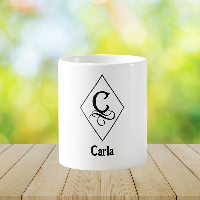 Elegantes geometrisches Initial-Monogramm C Kaffeetasse (Von Creator hochgeladen)