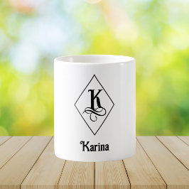 Elegantes geometrisches Initial-Monogramm K Kaffeetasse
