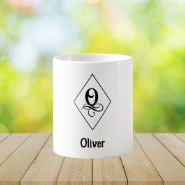 Elegantes geometrisches Initial-Monogramm O Kaffeetasse