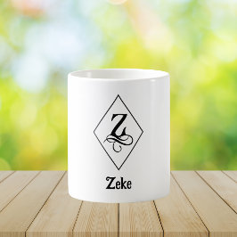 Elegantes geometrisches Initial-Monogramm Z Kaffeetasse