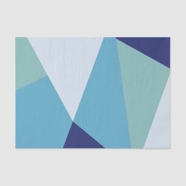 Elegantes geometrisches Marineblau und grüne Paste Seidenpapier (Vorderseite)