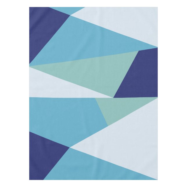 Elegantes geometrisches Marineblau und grüne Paste Tischdecke (Vorderseite)