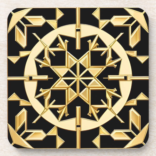 Elegantes geometrisches Muster Art Getränkeuntersetzer (Vorderseite)