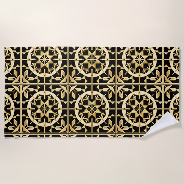 Elegantes geometrisches Muster Art Strandtuch (Vorderseite)