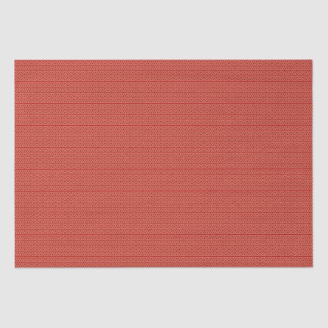 Elegantes geometrisches Muster aus Gold und Rot Seidenpapier (Vorderseite)