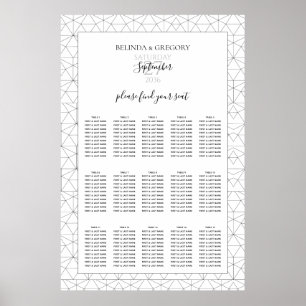 Elegantes geometrisches Muster für Hochzeitssattel Poster