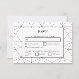 Elegantes geometrisches Muster für RSVP-Hochzeitka RSVP Karte