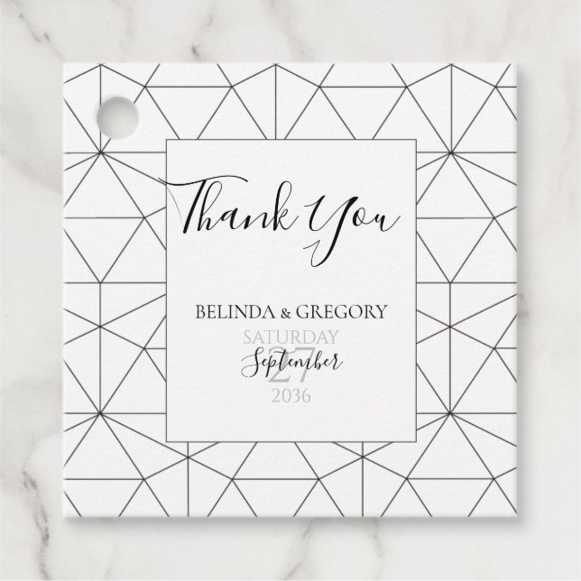 Elegantes geometrisches Muster Hochzeitsgeschenke  Geschenkanhänger (Vorderseite)