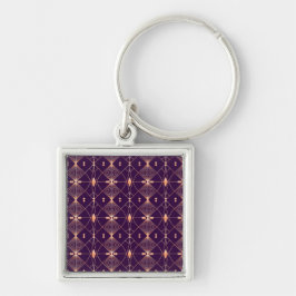 Elegantes geometrisches Muster mit orangefarbenem  Schlüsselanhänger