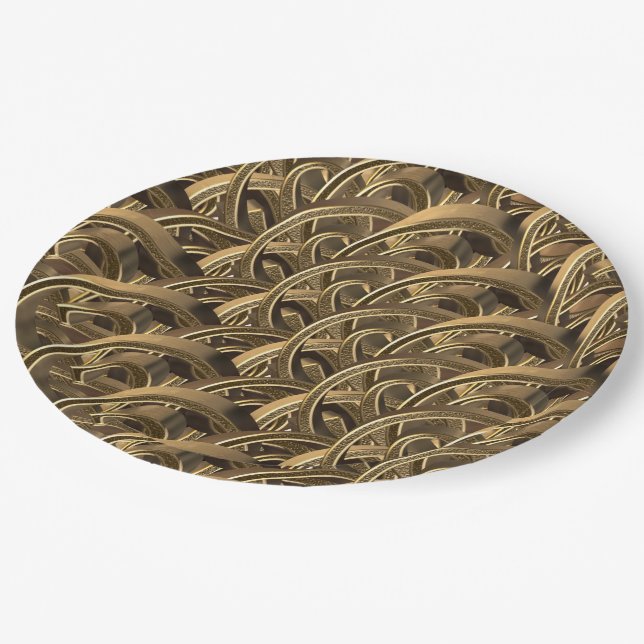 Elegantes geometrisches Muster Pappteller (Schrägansicht)