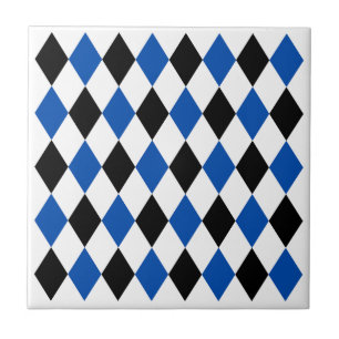 Elegantes geometrisches Muster Schwarz Weiß Fliese