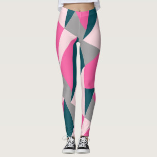 Elegantes geometrisches pastellfarbenes Rosa Smara Leggings