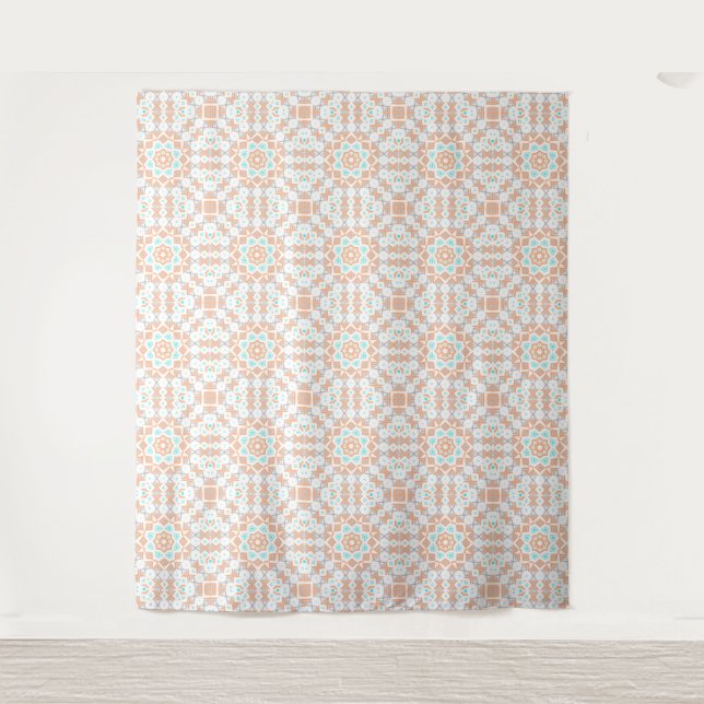 Elegantes geometrisches Retromuster Wandteppich (Vorderseite)