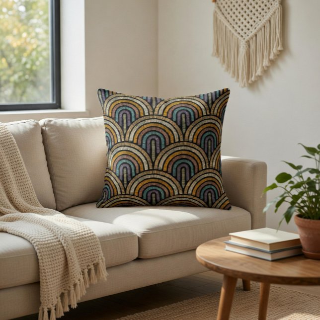 Elegantes geometrisches Vintages Art-Déco-Kissen Kissen (Von Creator hochgeladen)