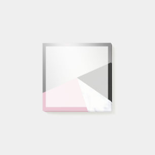 Elegantes geometrisches, weißes Marmor, rosa schwa Post-it Klebezettel