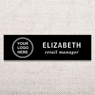 Elegantes Geschäft-Logo Schwarz Namensschild
