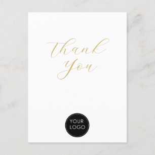 Elegantes Geschäft-Logo-Skript Danke Weiß Postkarte