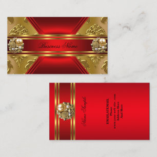 Elegantes Geschäft Rot Gold Damast Schmuck Visitenkarte