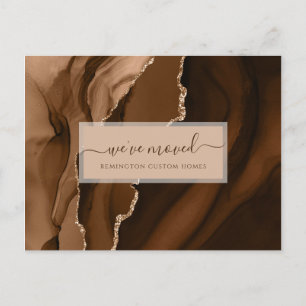 Elegantes Geschäft Wir sind umgezogen Gold-Edelste Postkarte