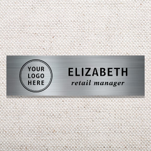Elegantes Geschäftslogo Silber Namensschild