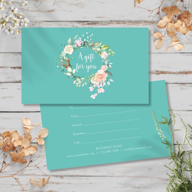 Elegantes Geschenk für die Rose Garland (Elegant Watercolor Rose Garland Gift Certificate)