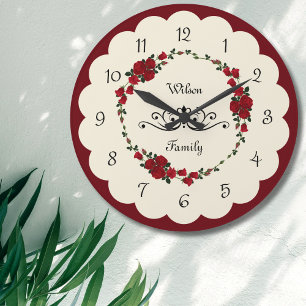 Elegantes Geschenk für die Rose Wall Clock Housewa Große Wanduhr