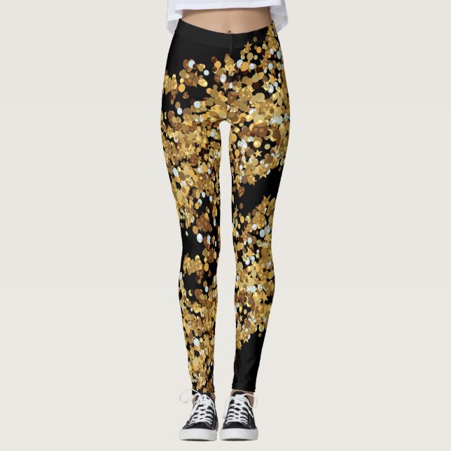Elegantes Geschenk für Glitzern des modernen Schwa Leggings (Vorderseite)