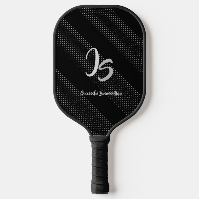 Elegantes Geschenk mit personalisieren der Silver  Pickleball Schläger (Vorderseite)