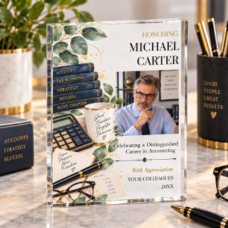 Elegantes Geschenk zur Pensionierung eines Buchhal Fotoblock